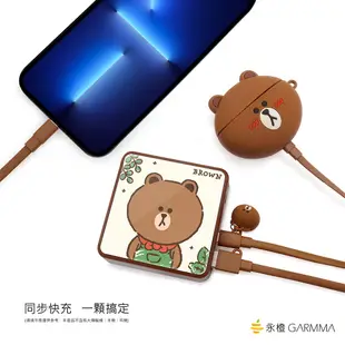 GARMMA 永橙 台灣公司貨 LINE FIRNDS 玻璃鏡面PD快充行動電源 花園熊大【魔力電玩】