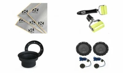 Alpine SXE-1751S 6.5" Component Speakers w/ Speaker Baffles & Sound Dampening