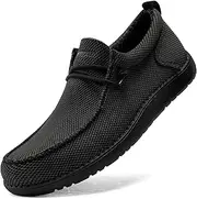 1TAZERO Wide Shoes for Men Casual Slip on Loafers Mens Wide Width Walking Shoes Comfortable Diabetic Shoes with Arch Support for Plantar Fasciitis