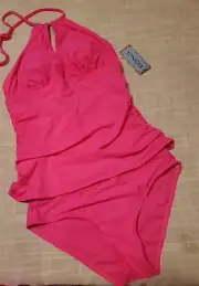Swimsuit Younique 2PC. Women's Pink Tankini Built-in Bra Sz. M