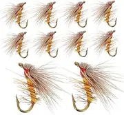 WOONEKY 10pcs Bionic Fishing Flies Dry Flies Fishing Kit Wet Flies