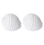 2PK E Style Shell Moon Snail Sculpture Ornament Tabletop Home Decor 11cm White