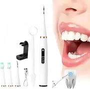 2-in-1 Teeth Cleaning Kit - One-Click Switch Between Toothbrush and Plaque Remover, 5 Modes, Portable for Travel and Home Use