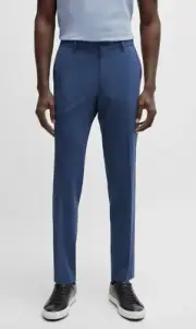 BOSS Slim Fit Pants in Performance Stretch Tech Wool Blend Fabric - Size 34R