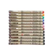 Sakura Pigma Micron 05 Colour Drawing Pen & Brush Art Set Japan 0.45mm | 12 Pens