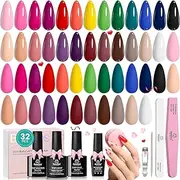 Beetles Gel Nail Polish 25 Colors Gel Polish Set Nude Blue Pink Red Gel Polish Chic Outfits Collection with 3Pcs Base Top Coat Gel Summer Manicure Kit Salon DIY Home for Women Girls