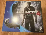 Sony PlayStation 4 Slim 500GB Console w/ Uncharted 4 Game Black ps4 NEW Sealed