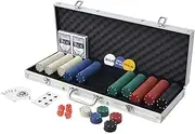 Poker Set Chips Case with 500 Aluminum Chips