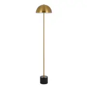 Domez Floor Lamp, Antique Gold with Black Marble