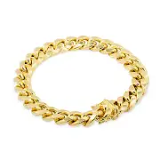 14K Yellow Gold 11mm Mens Miami Cuban Link Italian Chain Bracelet Box Clasp 8"