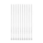 12pcs Kebob Skewers 45cmx4.3mmx1.2mm Stainless Steel Ring Handle Flat Sticks