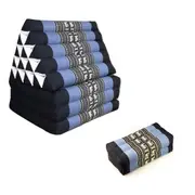 Jumbo Thai Triangle Pillow Three-Folds Blue Elephant with Arm/Leg Rest Block