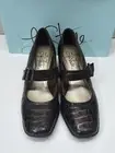 Lifestride EMMA Black Faux Croc Wedge Comfort Medium Heel Shoes Women’s 9M