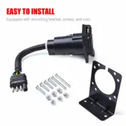 Flat 4 Pin to 7 Way Blade RV Trailer Plug Adapter Tow Truck Light Wire Connector