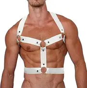 [TAIKMD] Men's Strong Nylon Body Chest Elastic Shoulder Strap Support Harness Belt Crop Tops Punk Clubwear Costume