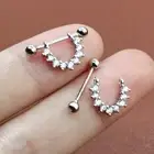Semicircular Triangle Geometric Hoop Earrings Helix Cartilage Piercing Ear Studs