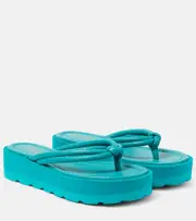 [Gianvito Rossi] Gianvito Rossi Leather platform thong sandals AU 10 blue