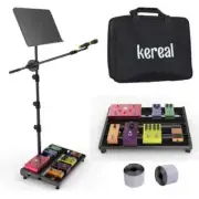 Guitar Pedal Board 16” X 12.4” with Carrying bag, Mic Stand, Sheet Music Stand