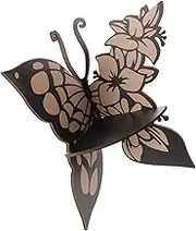 HOOTNEE Butterfly Corner Shelf Wood Display Floating Shelf Wall Mount Bedroom Decor