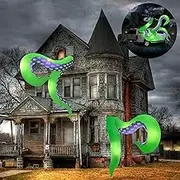 Halloween Inflatables Giant Octopus Tentacles, 7.15FT Halloween Decorations Outdoor Trunk or Treat Car Blow Up Decorations with LED Lights (2pack, green+purple