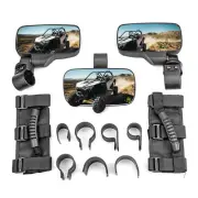 Fit Can-Am Commander 800 1000 1.5 - 2" Roll Bar Rear View Mirrors W/Grab Handles