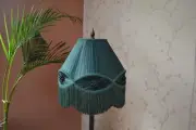 Lampshade scallop green pleated hand-stitched table lampshade floor lampshade
