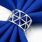 Patelai 12 Pieces Napkin Rings Hollow Out Napkin Holders Xmas Napkin Buckle Metal Napkin Rings for Christmas Thanksgiving Wedding Party Dinner Table(Silver)