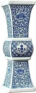 Vases Ceramic Blue and White Porcelain Floor Large Hand-Painted Porcelain Ornament Living Room Bedroom