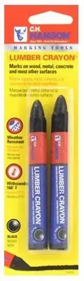 Hanson C H 10353 Lumber Crayon, Black, 2-Pk. - Quantity 12