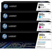 HP 202X Toner Ink Cartridge High Yield Black Magenta Cyan Yellow Set Bundle