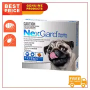 NEXGARD Flea Tick Treatment BLUE for Dogs 6 Chews 4.1 to 10 Kg Shipping FREE