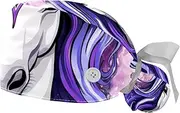 [YTYVAGT] 2-Pc,Gourd-Shaped Working Cap,Fisherman Hat with Buttons and Cotton Sweatband,Animal Unicorn Purple Pattern