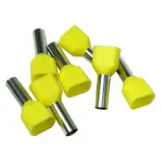 Cable Ferrules TWIN 6mm2 x 25 pack, Bootlace, Pin Crimps, Wire Sleeves YELLOW
