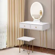 Levede LED Dressing Table Stool Set Mirror Lighted Vanity Makeup Desk Drawers