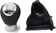Rynplex Car Gear Stick Cover, for Mazda, 6 M6 2002-2007 Car Styling Gear Shift Knob Lever Stick Pen Gaiter Boot Cover Case Shift Knob Car Gear Shift Lever(Black Combo 6 Speed)
