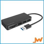 Simplecom 3-Port USB 3.0 Hub + SD Card Reader Black