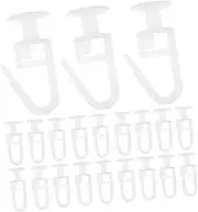 JECOMPRIS 50 Pcs Curtain Accessories Curtain Hanging Hooks Drapery Track Sliders Drapery Track Runners Window Treatment Accessories PVC White