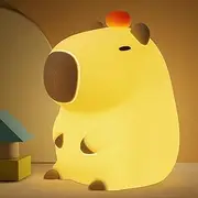 Capybara Gifts for Girl, Kids Night Light, Capybara Lamp for Nursery, Touch Control, Portable and Rechargeable Dimmable, Valentine's Day Birthday Gifts for Boys Girls (Capybara with Orange)