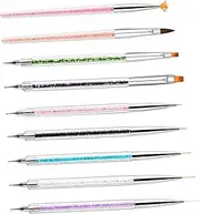 BIUDECO 1 Set Double Ended Nail Dotting Pen Nail Art Drawing Brush Kit Lightweight Durable Manicure Tool for Creating Unique Designs