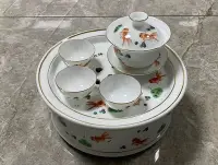 在飛比找Yahoo!奇摩拍賣優惠-【二手】潮州工夫茶具，八九十年代香港各大茶行定制金魚蛋殼杯、
