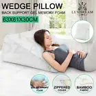 Cool Gel Memory Foam Bed Wedge Pillow Cushion Neck Back Support Sleep with Cover