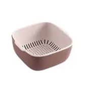 2Pcs Kitchen Sink Double Drain Basket Colander Vegetables Fruit Washing Strainer Food Tray Plate Storage Basket Kithchen Organizer