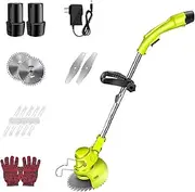 Cordless Lawn Mower, Electric 24V Walk-Behind Weeder with 3 Cutting Capabilities Trimmer Adjustable Length Rotary Machine, Head Lawn Mower for Garden Lawn Farms, Battery Powered