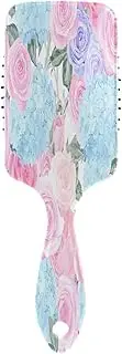 Roses Hydrangeas Pink Blue Air Cushion Comb Hair Brush, Detangling Brush, Comb Healthy Hair, Wet Dry Hair Brush