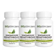 3 Pack BiOptimizers Magnesium Breakthrough for Natural Sleep Brain Supplement