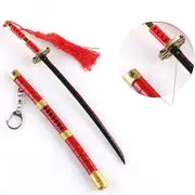 One Piece Roronoa Zoro Sandai Kitetsu Metal Sword Keychain Mini Katana Keyring Fidget Toy 22cm