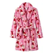 The Elf on a Shelf Girls Christmas Pink Fleece Bathrobe, Plush Robe