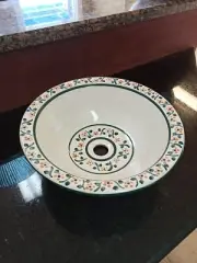 White and colored Porcelain Bathroom vessel sink