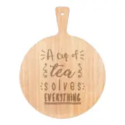 A Cup Of Tea Solves Everything Pizza Board Paddle Wooden Funny