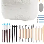 Odorless White Modeling Clay with Essential Pottery Tools for Artists - 10LB Set